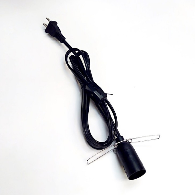 E12盐灯灯线 125V可调光白炽灯 美标二芯插头齿轮开关灯头电源线