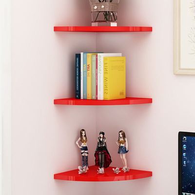 wall Shelf bookshelf Wall hanging a living room Punch holes Corner Corner Corner bedroom triangle Sector Decorative partitions