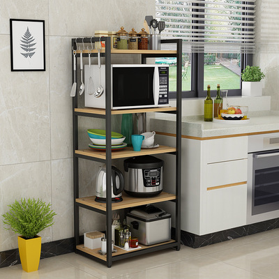 廚房置物架夾縫落地多層廚房餐具收納架多功能烤箱微波爐架