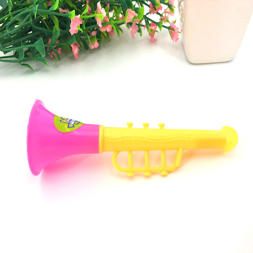 2-piece Trumpet Children's Small Toy Double-section Small Trumpet Baby Cartoon Mini Trumpet Blowing Musical Instrument Small Gift