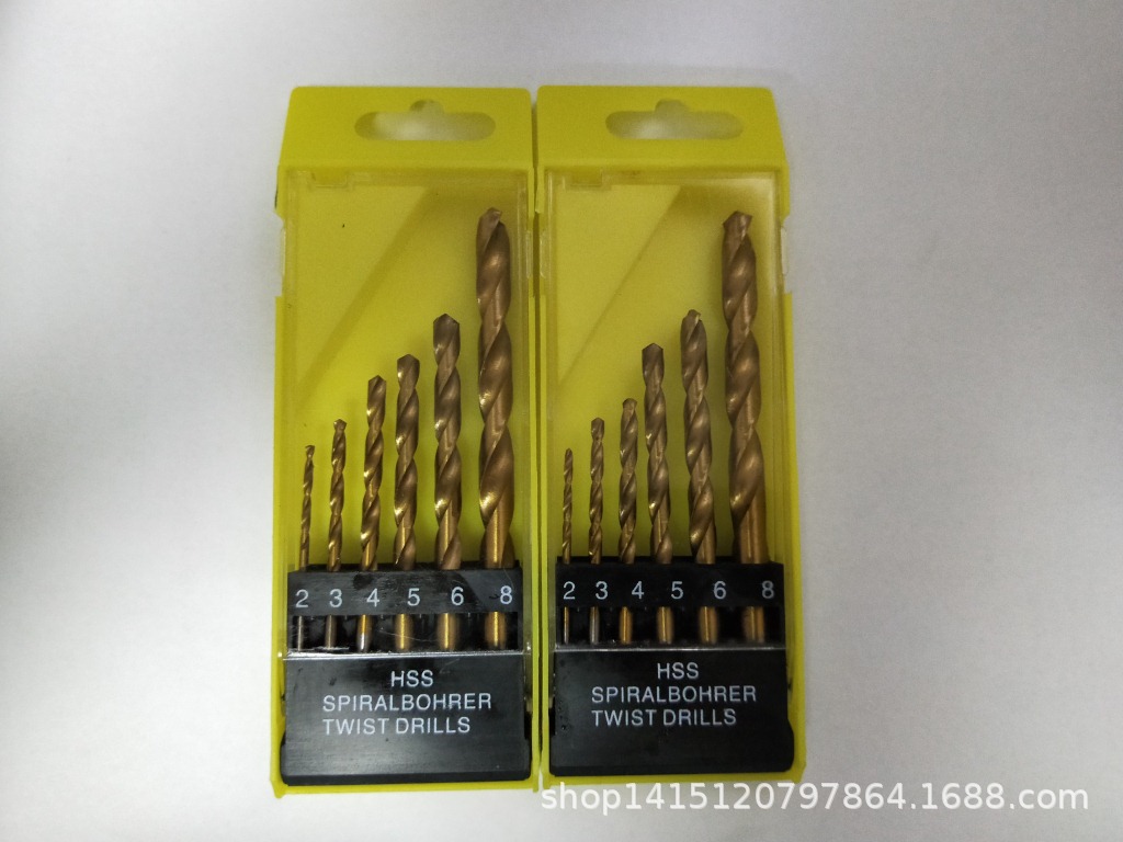 6件套镀钛麻花钻/6PC套麻花钻/镀钛麻花钻/6支全磨麻花钻组套