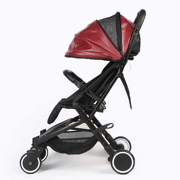 2018新款多功能皮质婴儿车 双向四轮安全避震防滑折叠推车 批发详情图14