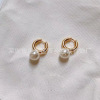 Tide, brass earrings from pearl, European style, 750 sample gold, french style