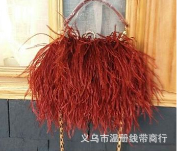 温册羽毛热销12-15cm鸵鸟羽毛布边舞台演出服装饰diy耳环毛毛丝详情图17