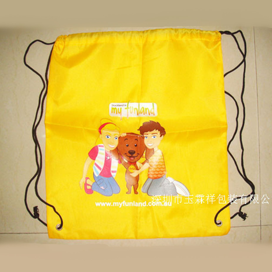 厂家批发 涤纶布束口袋 210D 涤纶束口抽绳手提袋 双肩背袋 防水|ms