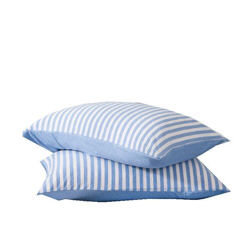 Unprinted pure cotton single pillowcase, Japanese knitted Tianzhu cotton pillowcase, simple cotton striped comfortable pillowcase, one pair