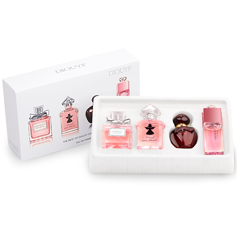 厂家直供批发香水女士持久淡香花香四件套盒装淘宝一件代发100ml
