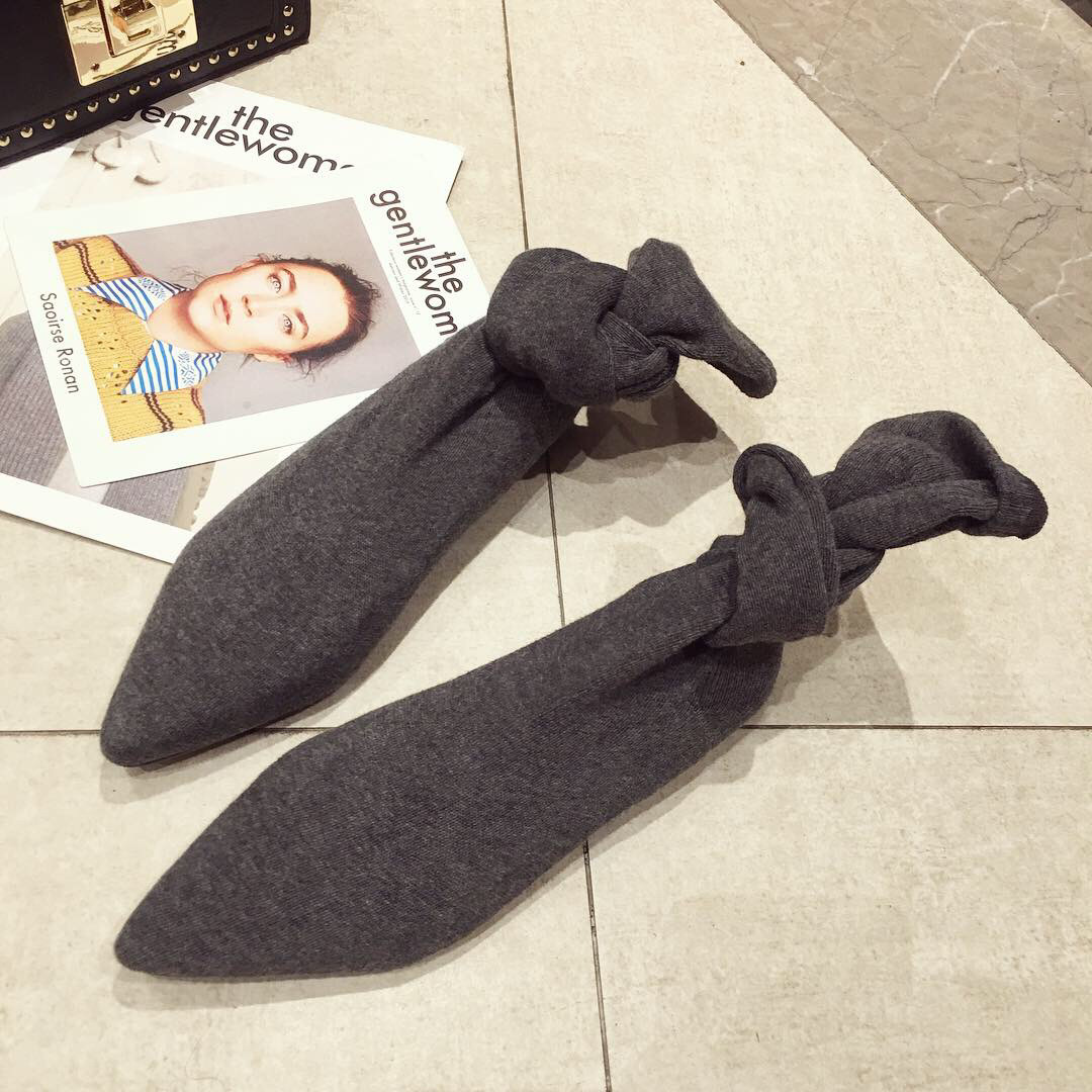 Cross-border 2022 European and American foreign trade new women's boots flat-bottomed boots knitted wool socks sleeve pointed elastic boots