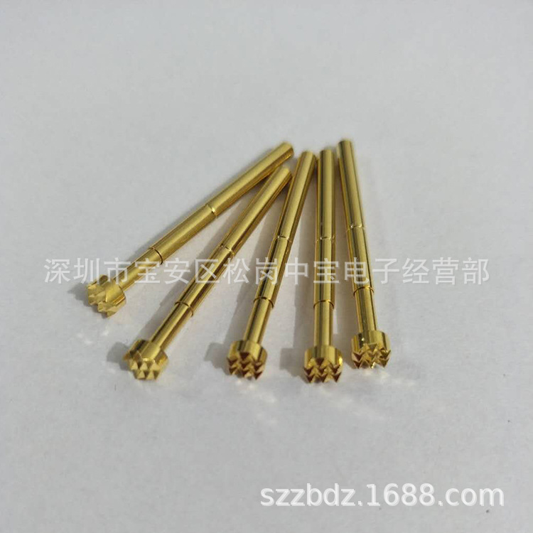 测试探针PA156-H镀金  九爪梅花头4.0mm 测试针 2.7弹簧顶针
