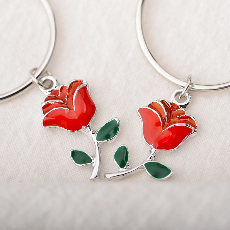 Rose Flower Hoop Earrings display picture 5