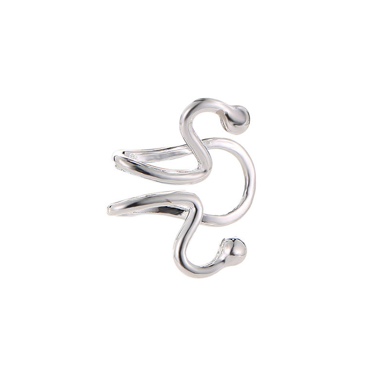Personalizado exagerado simple serpiente hueso matchhead curva forma geométrica clip de oreja pendientes sin oreja populares femeninos