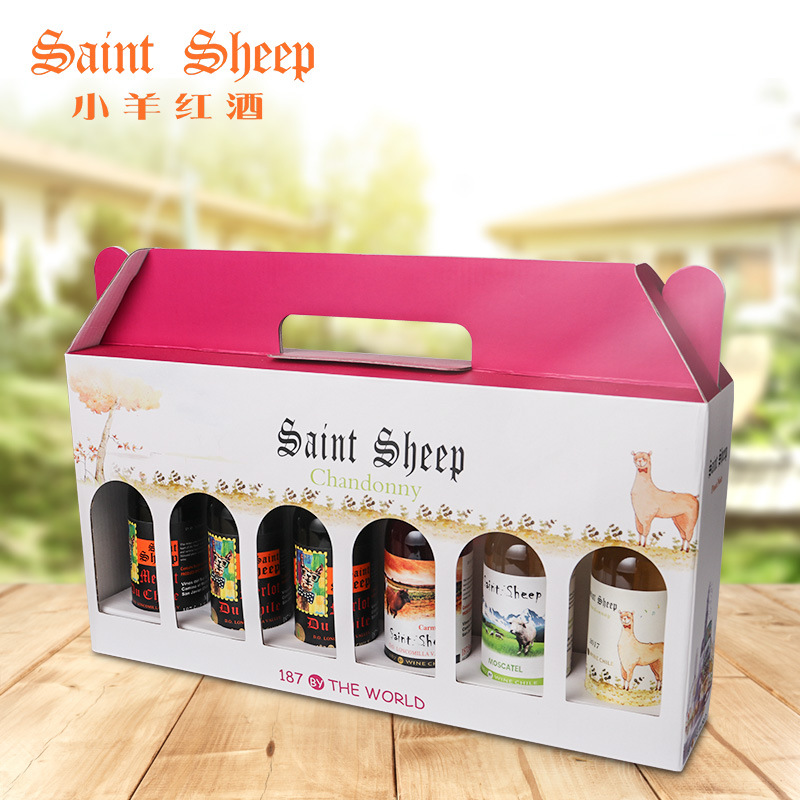 Red wine Chile Imported 6 Gift box packaging 187ml Dry red wine Vial red wine wholesale