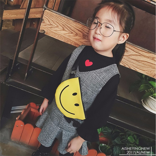 Girls' Bags Korean Style Children's Crossbody Small Bags Smiling Face Canvas Mini Purse Baby Waist Bag Manufacturer