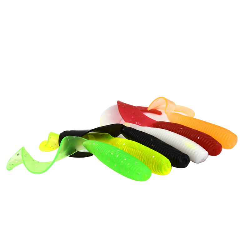 Soft Grubs Fishing Lures Curl Tail Plastics Fresh Water Cod croaker Swimbait Tackle Gear