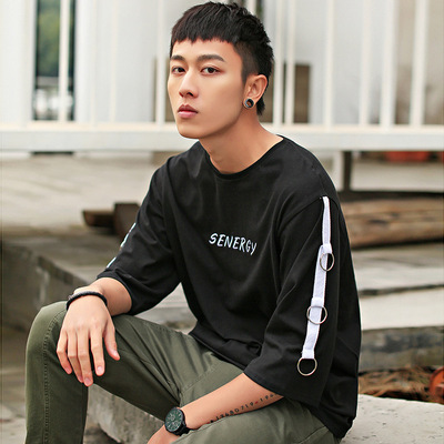 [At a loss support Stall summer T-shirt Sleeve Trend Easy student T-shirt Elbow sleeve leisure time men's wear