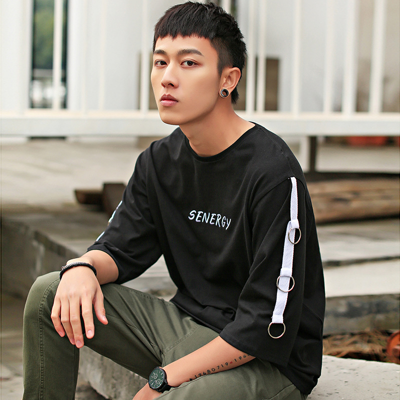 [At a loss support Stall summer T-shirt Sleeve Trend Easy student T-shirt Elbow sleeve leisure time men's wear