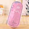 Fresh cute polyurethane individual pencil case for elementary school students, flamingo