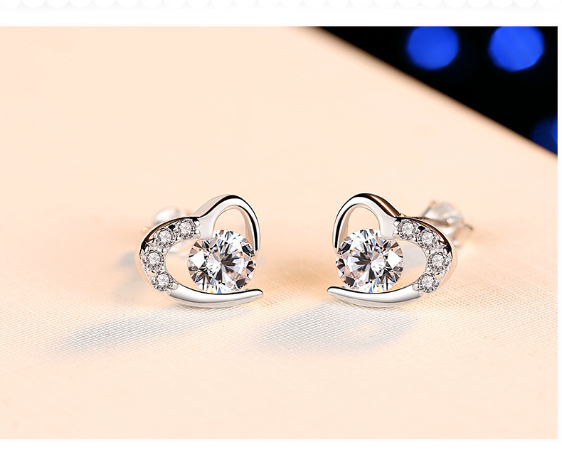 fashion jewelry Korean version of heartshaped amethyst earrings wholesalepicture4