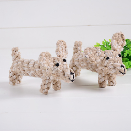 Pet Cotton Rope Toy for Chewing and Abrasion, Suitable for Small and Medium Dogs, Teddy Bear Style, Silent, Cute Animal Shape