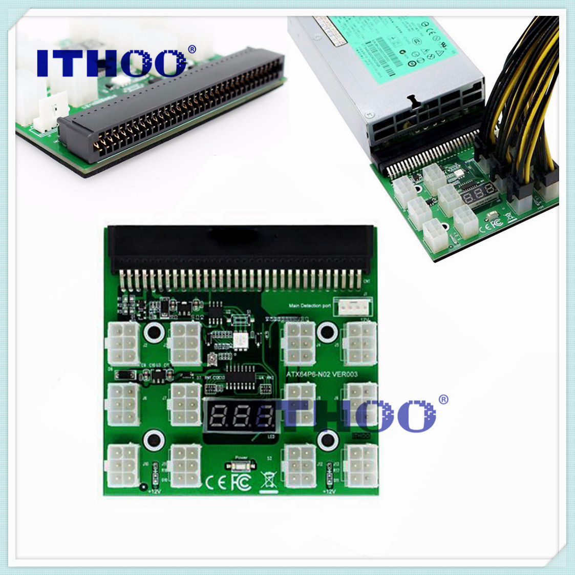 Tarjeta de conversión de energía del H-P del servidor 12 puerto 17 Puerto * 6pin adaptador de tarjeta 12V tarjeta gráfica de alta potencia Tarjeta de alimentación