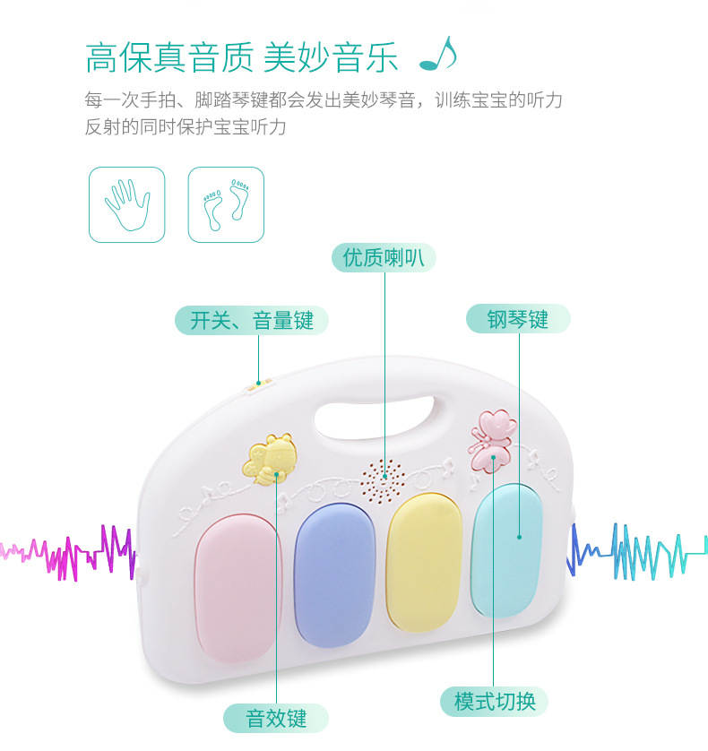 脚踏钢琴婴儿健身架器新生儿宝宝音乐游戏毯玩具0-1岁3-6-12个月详情图10