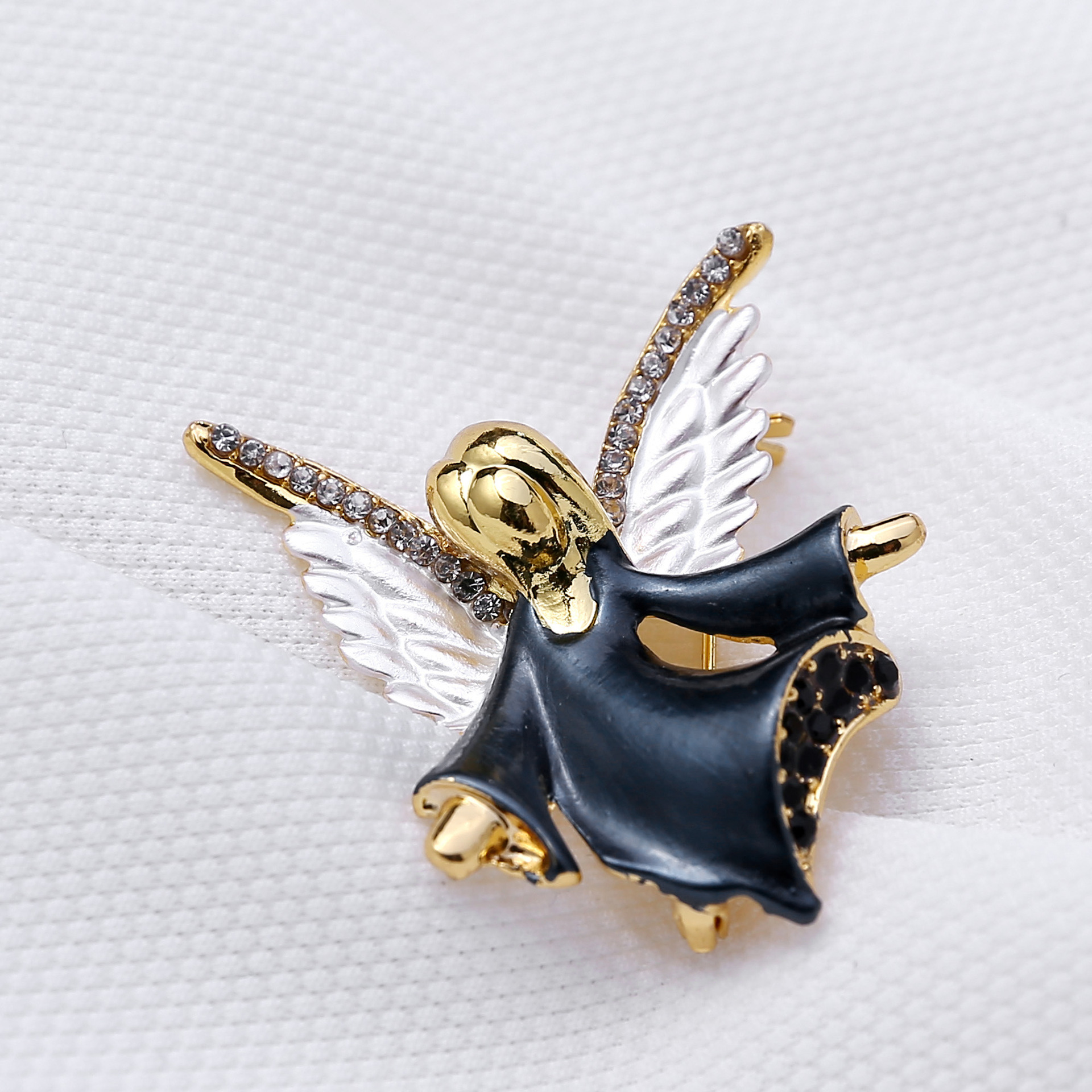 Fashion Little Angel Alloy Rhinestone Enamel Women's Brooches display picture 1