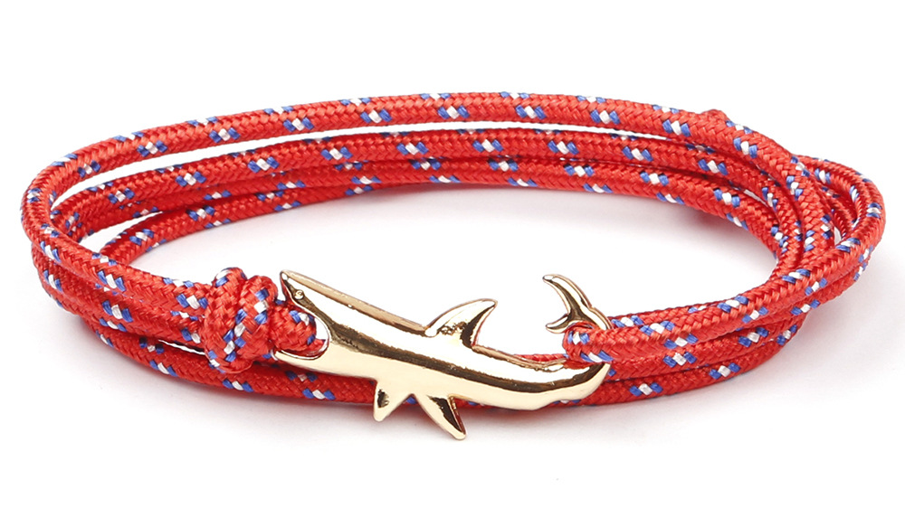 12g Weight Bracelets Classification Alloy, rope Chain Material 1 Piece Quantity Holiday, Daily, Street Occasion Alloy, rope Material Shark Pattern Men's Gender Layered Design Casual, Simple Style Style Casual Simple Style Shark Alloy Rope Layered Men's Bracelets Men's Chain Bracelets 5