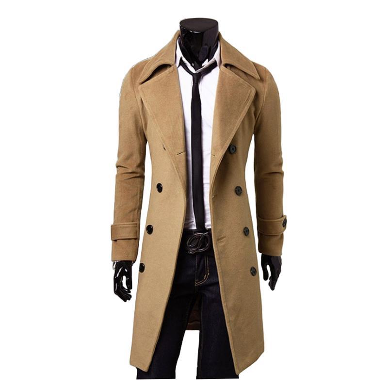 Autumn And Winter Long Men's Woolen Coat