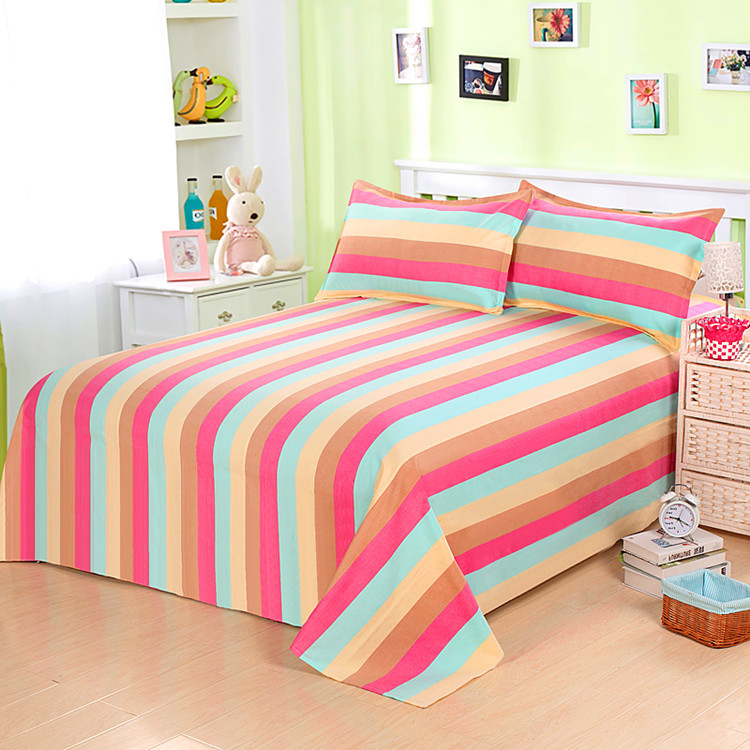 廠家供應優32線棉質老粗布床單整幅三件套床單單人學生雙人床單