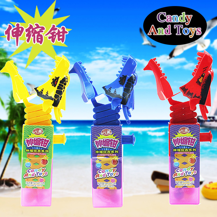 龍頭機械鉗 裝糖玩具 創意趣味伸縮鳄魚 伸縮鉗機械手 兒童益智