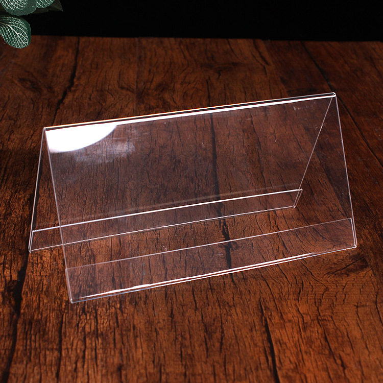 Horizontal Acrylic Table Nameplate, Organic Glass Desk Name Tag V-shaped Transparent Triangular Meeting Nameplate, Dual-Sided Display Nameplate