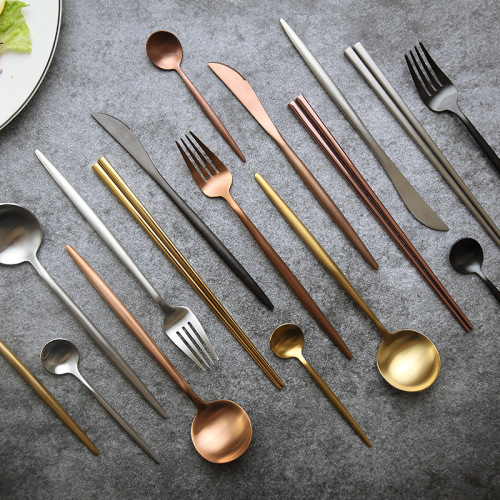 304 stainless steel western food tableware steak knife, fork and spoon two or three piece set European style household thickened weighted knife and fork