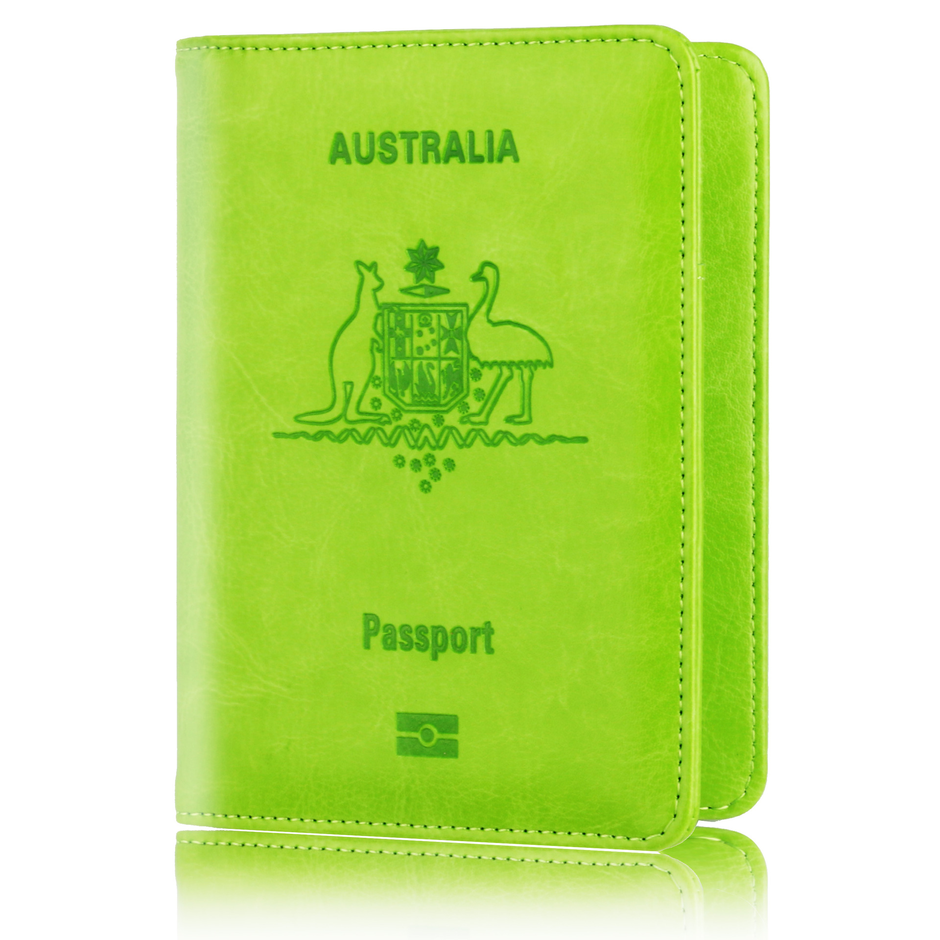 En stock cubierta del pasaporte australiano anti-magnético cubierta protectora del pasaporte cara de cuero de la PU titular de la tarjeta de Banco titular de la venta caliente