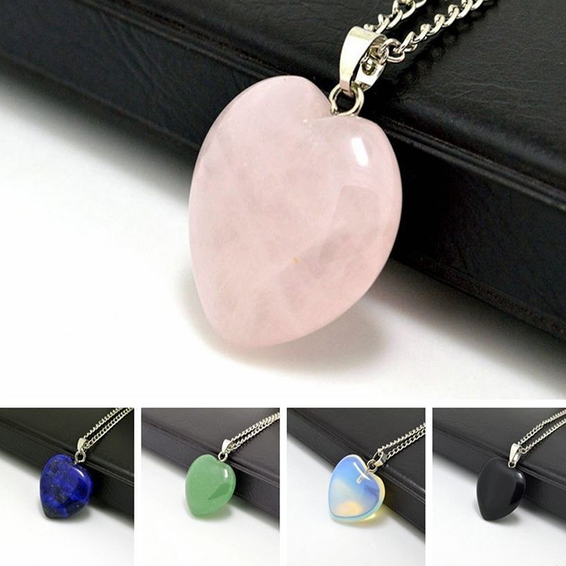 16g Weight Ethnic Style Heart Shape Artificial Crystal Alloy Plating Women's Pendant Necklace