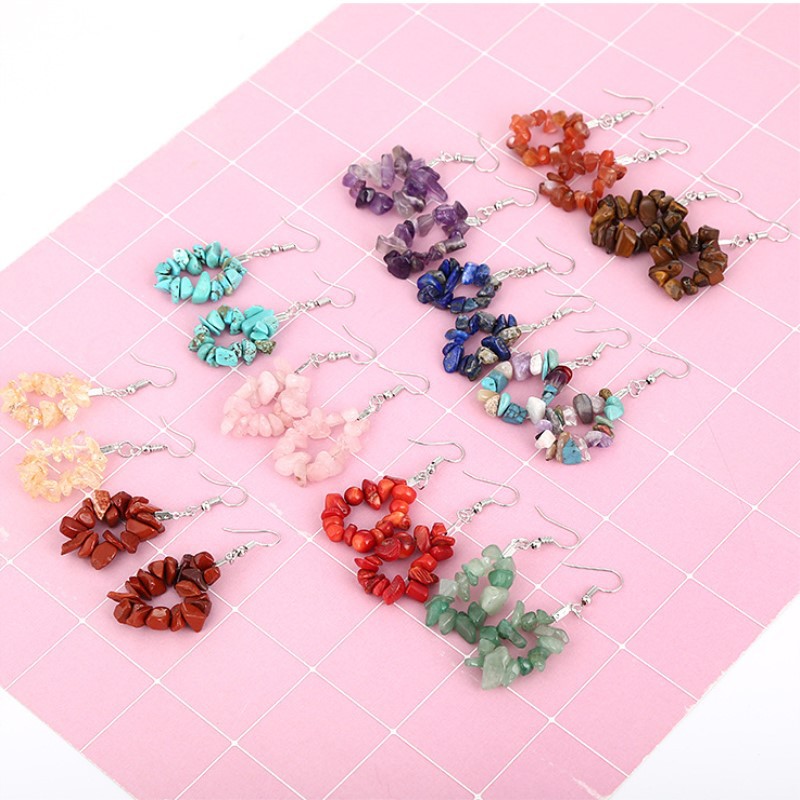Vintage Style Geometric Alloy Plating Artificial Gemstones Earrings