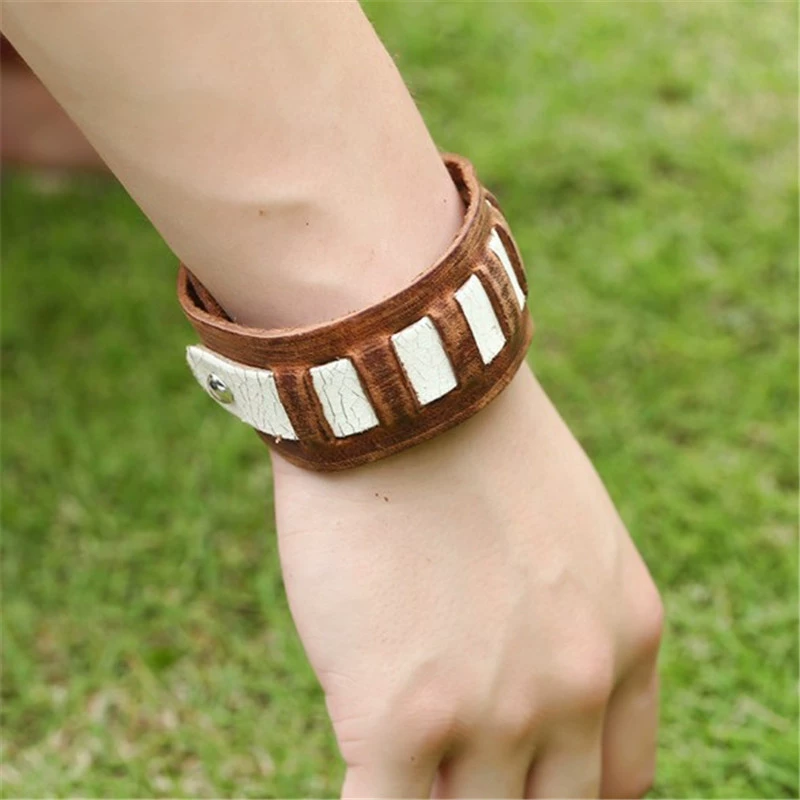 Аксессуар, ретро кожаный браслет, панк-стиль, оптом, Aliexpress, натуральная кожа