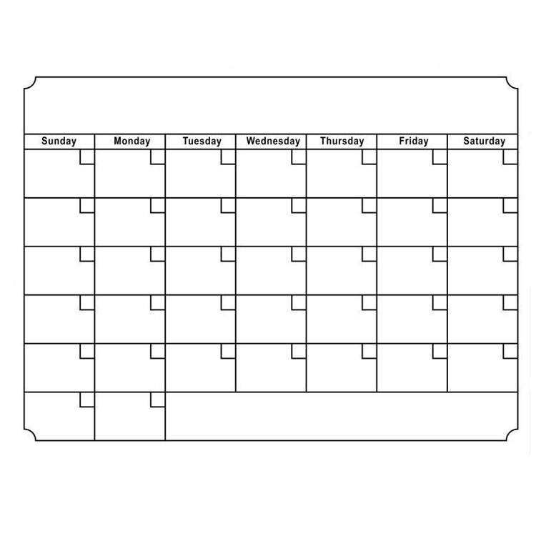 跨境热销 磁性贴日历冰箱贴周计划月历表可擦写家庭用留言板|ms