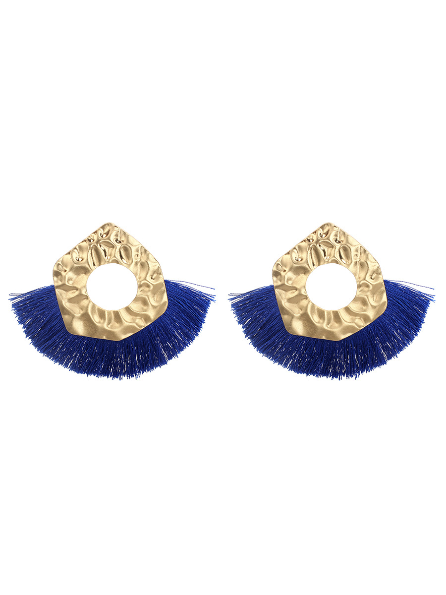 19g Weight Earrings Classification Birthday, Festival Occasion Women'S Gender Retro Style Rose Red, Pink, Red, Blue, Yellow, Black Color Fan-shaped Long Simple All-match Retro Tassel Earrings 7