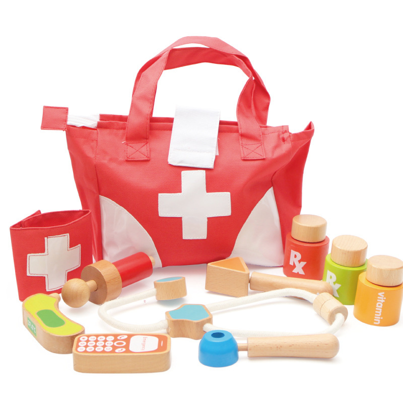 simulation Play house First aid kit children baby woodiness girl doctor intelligence 3-6 Game toys