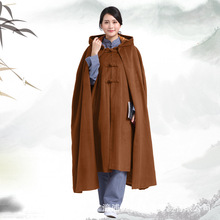 冬季双层毛绒加厚款僧人居士服打坐服禅修服打坐披风禅修斗篷男