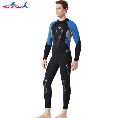 DIVE&SAIL new 3MM wetsuit men's wet one-piece warm wetsuit long-sleeved waterproof mother-in-law snorkeling swimsuit