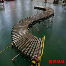 伸缩滚筒线无动伸缩滚筒输送机福来轮输送线镀锌滚筒线