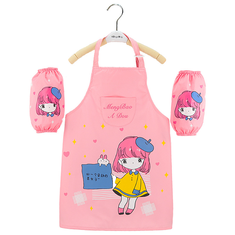 儿童美术绘画围裙 幼儿园宝宝画画衣防水防油防污袖套轻薄罩衣|ms