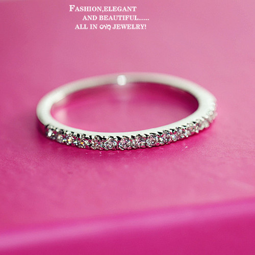 Japanese S925 sterling silver rose gold plated platinum fine diamond handmade simple fashion female ring best friend student tail ring