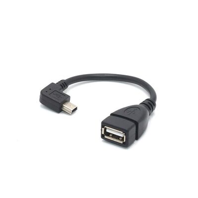 90度右弯头迷你Mini USB OTG 5P 公对USB母 车载音响U盘转接线|ms