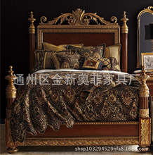 法式实木雕刻床欧式实木雕花描金双人床贵族新古典1.8米床