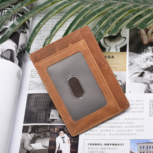  New Genuine Leather RFID Blocking Credit Card Holder Cross-Border Mademoiselle Style Casual Multi-Card Slot Ultra-Thin Card Case