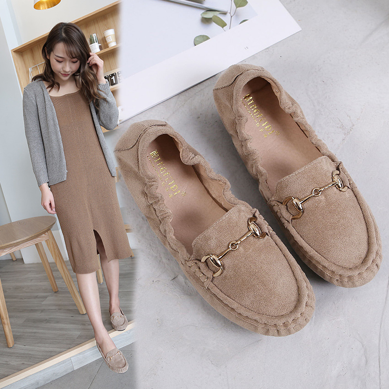 Mocasines para mujeres 2023 primavera y otoño estilo coreano versátil más tamaño de fondo suave zapatos planos para mujeres embarazadas zapatos de trabajo negro 41-43