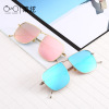 Fashionable sunglasses, retro metal retroreflective glasses solar-powered, 2018, Korean style