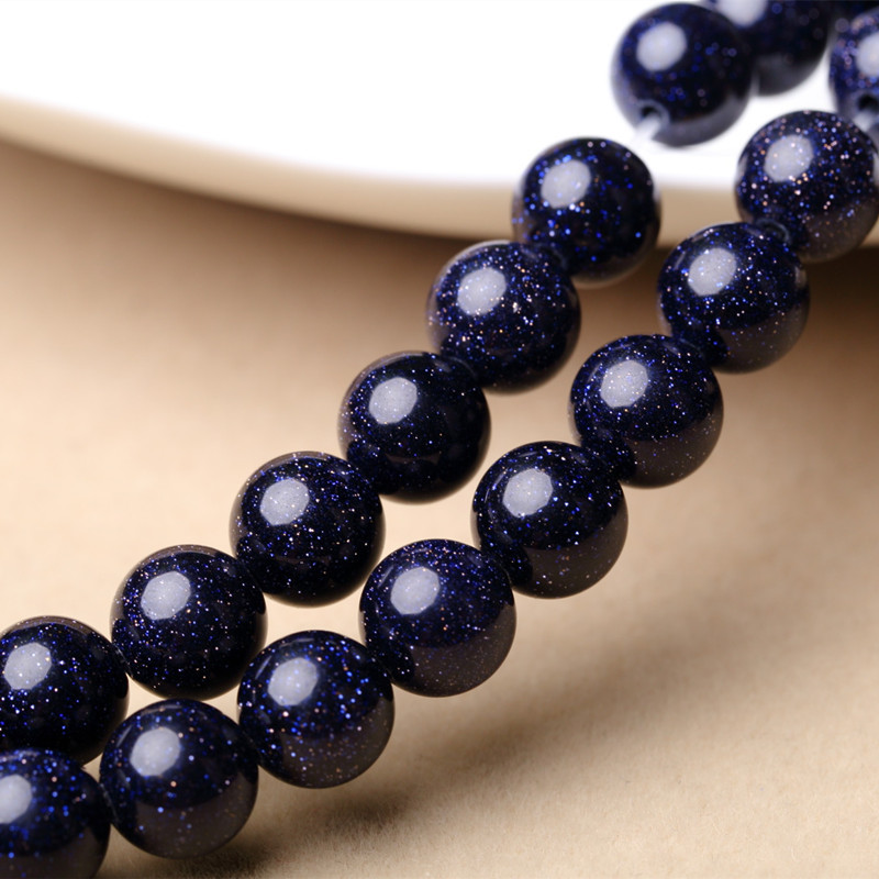 星空蓝砂石散珠半成品：DIY手工串珠手链项链水晶饰品创意灵感